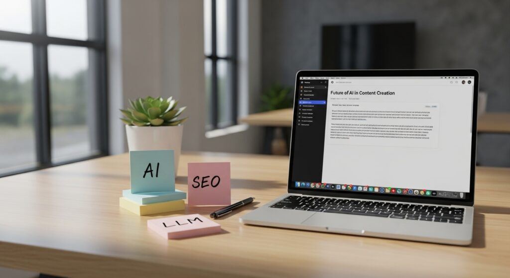 AI acronyms for beginners shown on notes beside a laptop