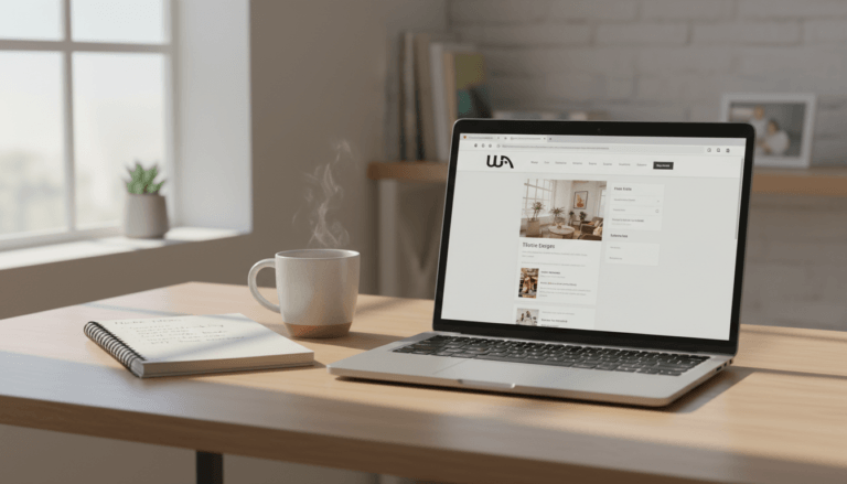 start affiliate business with Wealthy Affiliate on a laptop in a home office