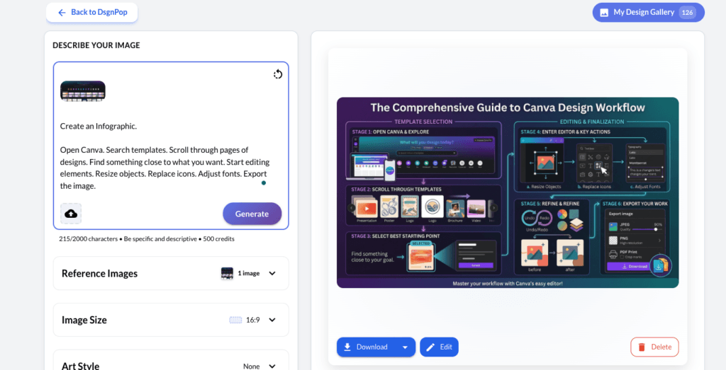Image Studio creating the infographic